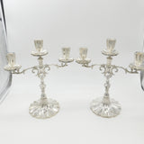 Pair of Large Mexican Cast Sterling Silver Candelabras Juvento Lopez Reyes 2.51kg Mexico City c1930