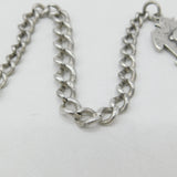 Victorian Sterling Silver Graduating Albert Watch Chain with Fob 1886 Antique