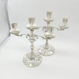 Pair of Large Mexican Cast Sterling Silver Candelabras Juvento Lopez Reyes 2.51kg Mexico City c1930