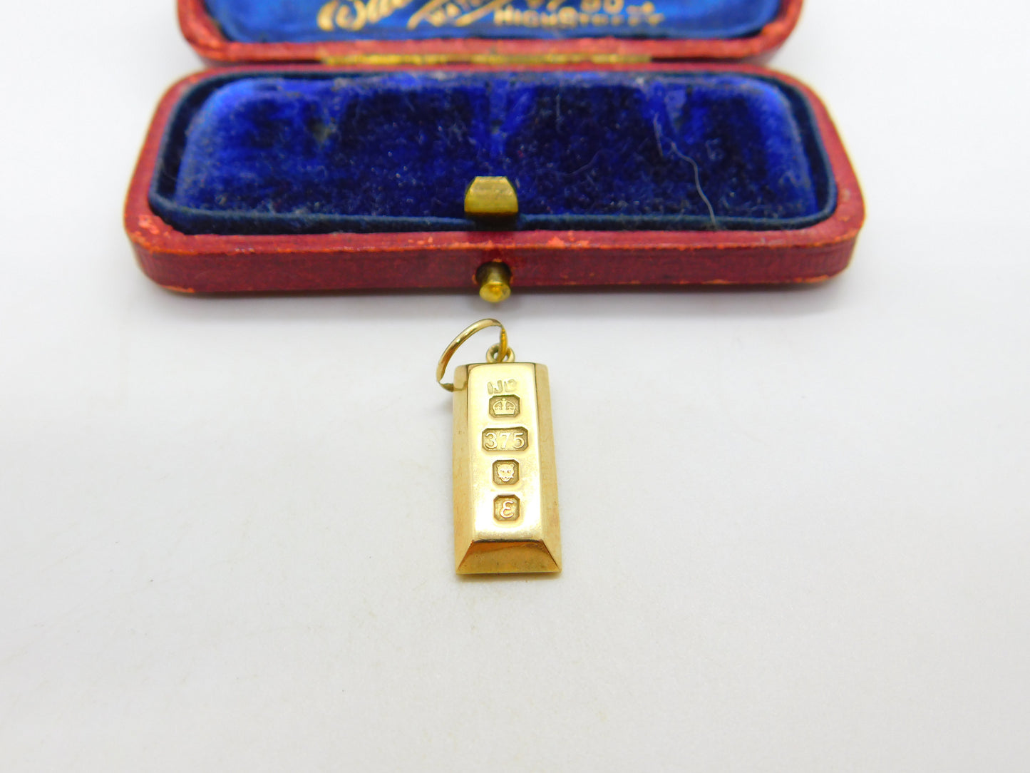 Bullion Bar 9ct Yellow Gold Ingot Pendant or Charm Vintage 1979 London