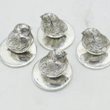 Sampson Mordan Edwardian Boxed Sterling Silver Baby Chick Place Settings Antique Chester