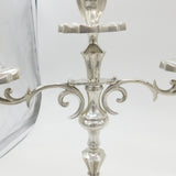 Pair of Large Mexican Cast Sterling Silver Candelabras Juvento Lopez Reyes 2.51kg Mexico City c1930