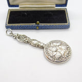 Victorian Sterling Silver Miniature Chatelaine Mirror Fob Antique 1899 Birmingham