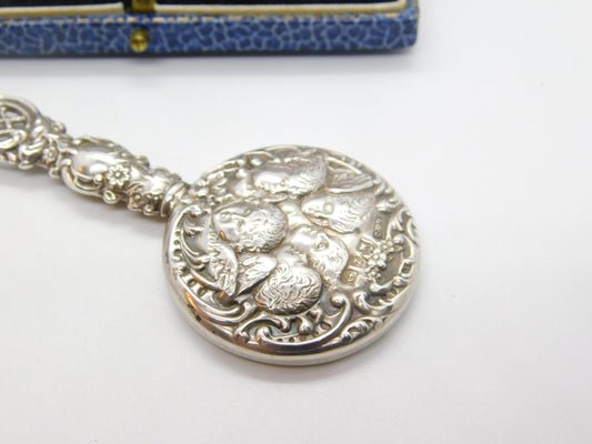 Victorian Sterling Silver Miniature Chatelaine Mirror Fob Antique 1899 Birmingham