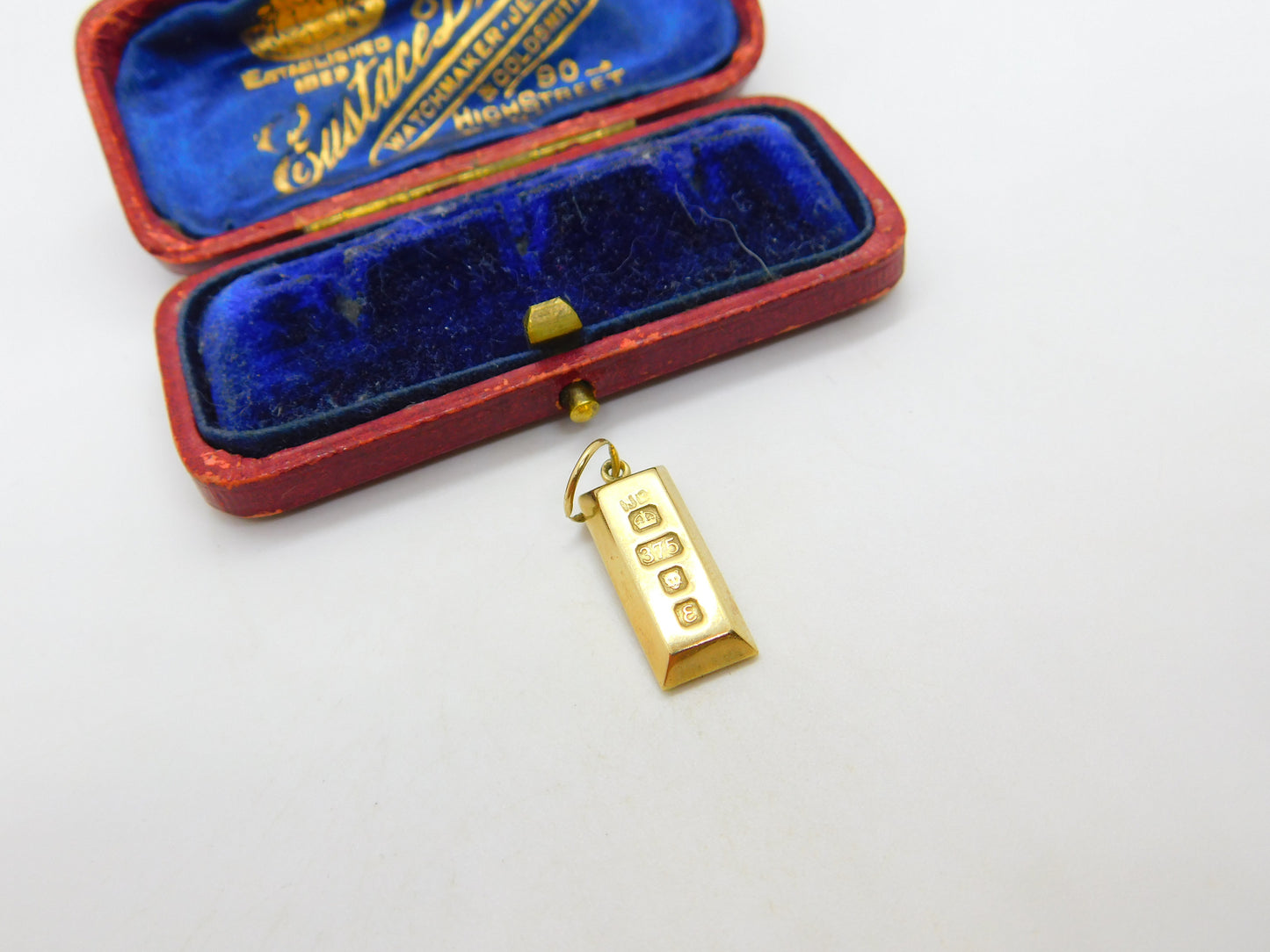 Bullion Bar 9ct Yellow Gold Ingot Pendant or Charm Vintage 1979 London