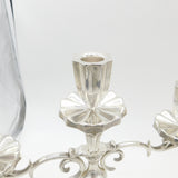 Pair of Large Mexican Cast Sterling Silver Candelabras Juvento Lopez Reyes 2.51kg Mexico City c1930