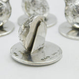 Sampson Mordan Edwardian Boxed Sterling Silver Baby Chick Place Settings Antique Chester
