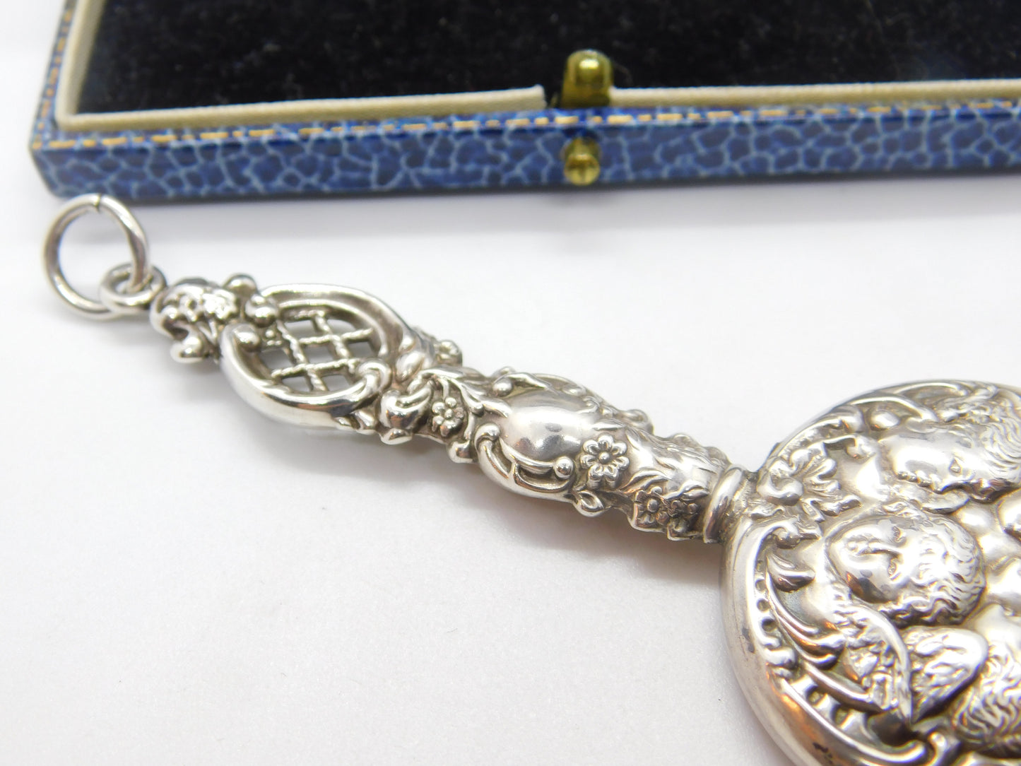 Victorian Sterling Silver Miniature Chatelaine Mirror Fob Antique 1899 Birmingham