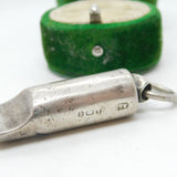 Edwardian Sterling Silver Whistle Fob Pendant Antique 1906 Birmingham