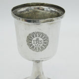 George II Sterling Silver 'IHS' Communion Wine Chalice Antique 1758 London