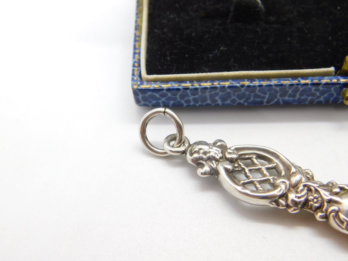 Victorian Sterling Silver Miniature Chatelaine Mirror Fob Antique 1899 Birmingham