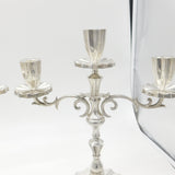 Pair of Large Mexican Cast Sterling Silver Candelabras Juvento Lopez Reyes 2.51kg Mexico City c1930