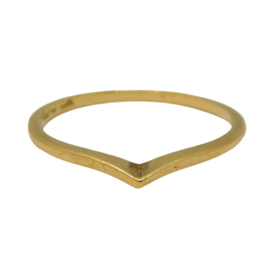 10ct Yellow Gold Wishbone Stacking Band Ring Vintage c1970 Size N UK
