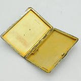 Sterling Silver, Yellow-Black Enamel, Marcasite Ladies Cigarette Case Antique 1930 London