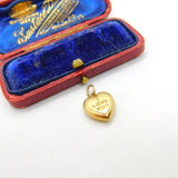 "I Love You" Heart 9ct Yellow Gold Charm or Pendant Vintage 1975 Sheffield