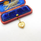 "I Love You" Heart 9ct Yellow Gold Charm or Pendant Vintage 1975 Sheffield