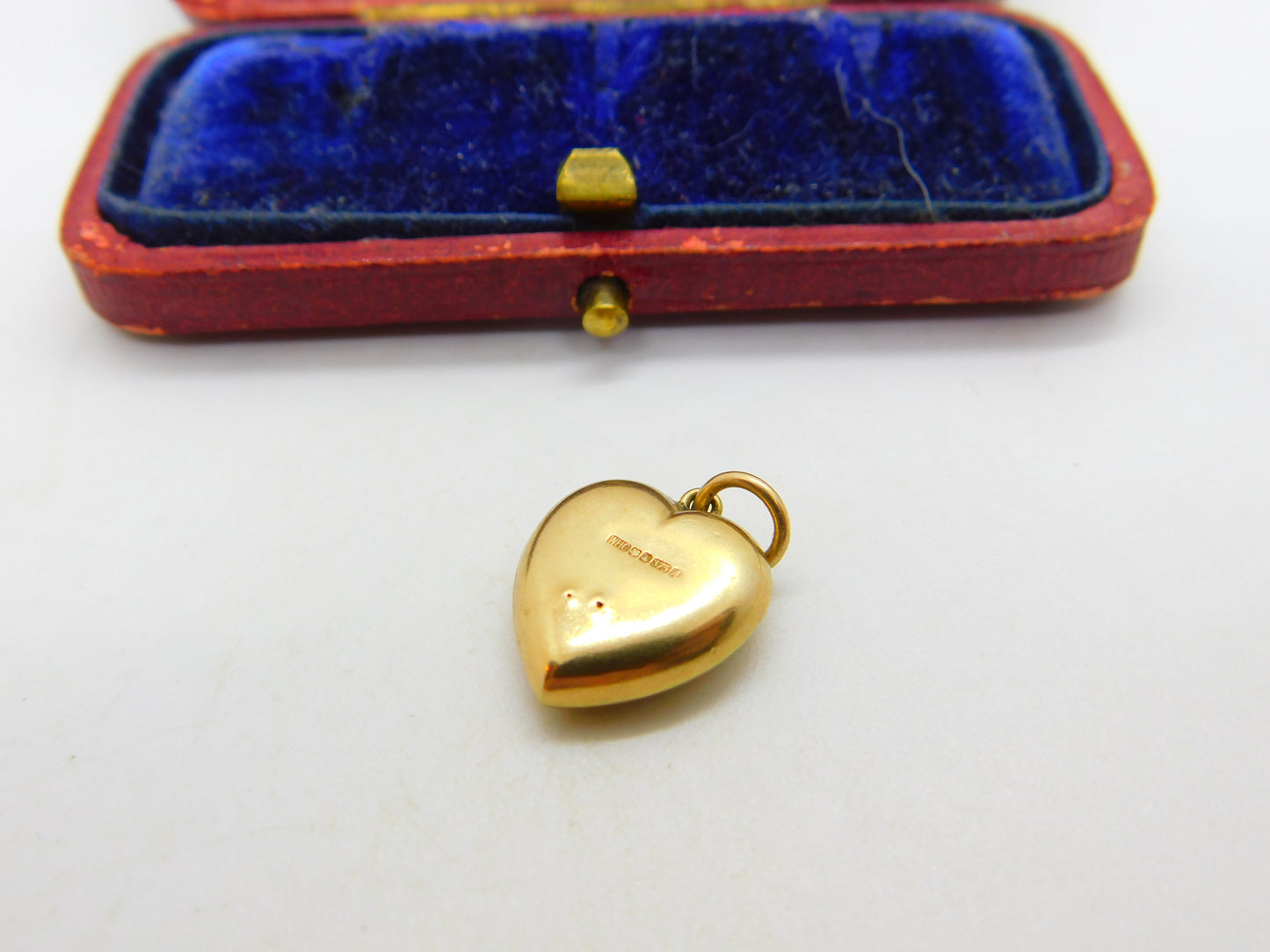 "I Love You" Heart 9ct Yellow Gold Charm or Pendant Vintage 1975 Sheffield