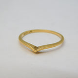 10ct Yellow Gold Wishbone Stacking Band Ring Vintage c1970 Size N UK