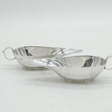 Pair of Sterling Silver Elongated Sauce Boats Antique 1934 Birmingham Art Deco