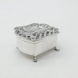 Edwardian Sterling Silver Regency Couple Pattern Potpourri Box 1904 Birmingham