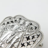 Edwardian Sterling Silver Regency Couple Pattern Potpourri Box 1904 Birmingham