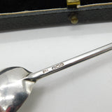 Boxed Set of Six Sterling Silver Seal Terminal Teaspoons Antique 1924 Sheffield