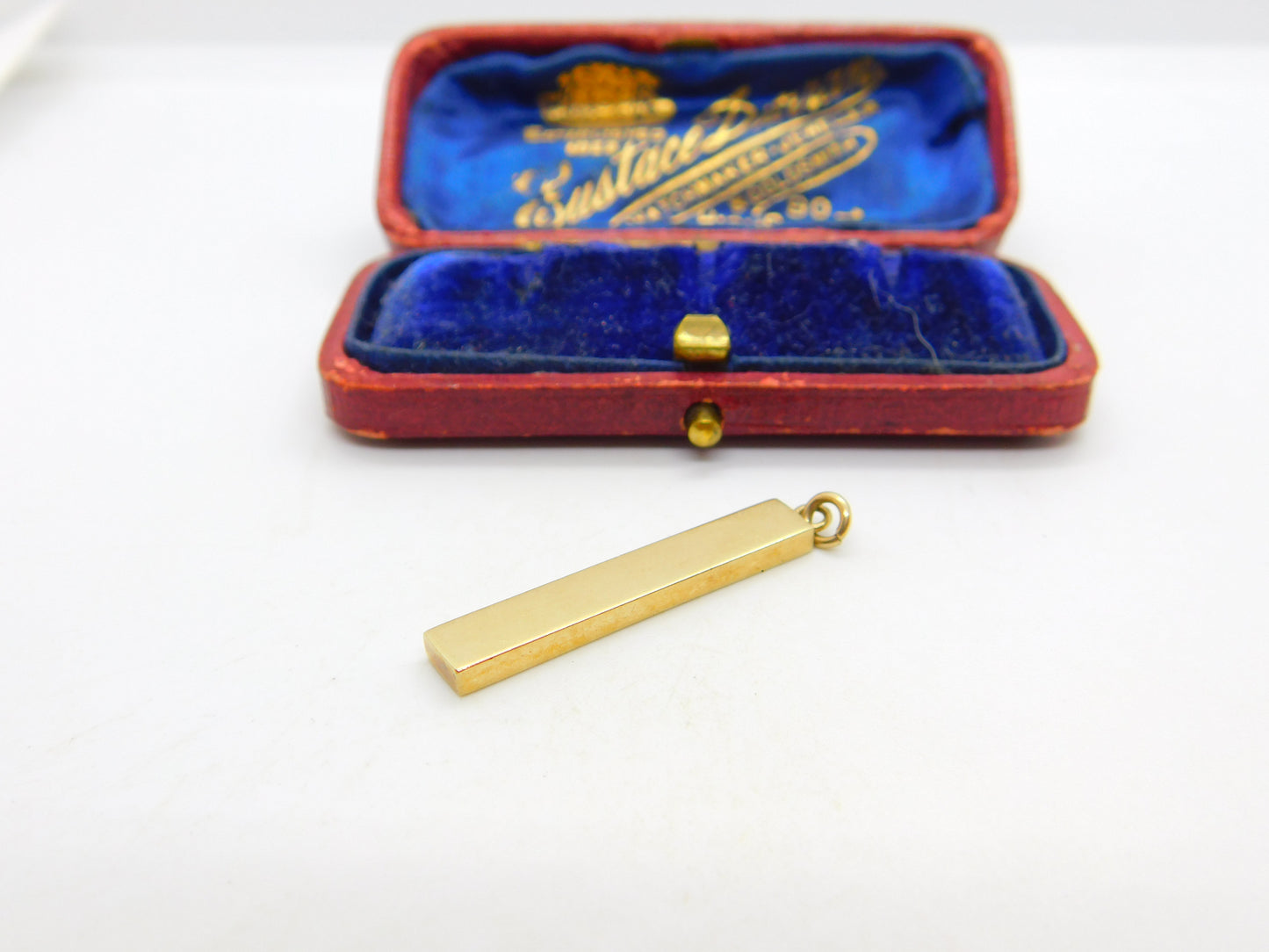 English 9ct Yellow Gold 1977 Bullion Bar Pendant or Charm Vintage London