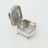 Edwardian Sterling Silver Regency Couple Pattern Potpourri Box 1904 Birmingham