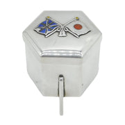 WW1 Japanese Miyamoto Sterling Silver Enamel UK & Japan Allied Flag Box Antique c1914