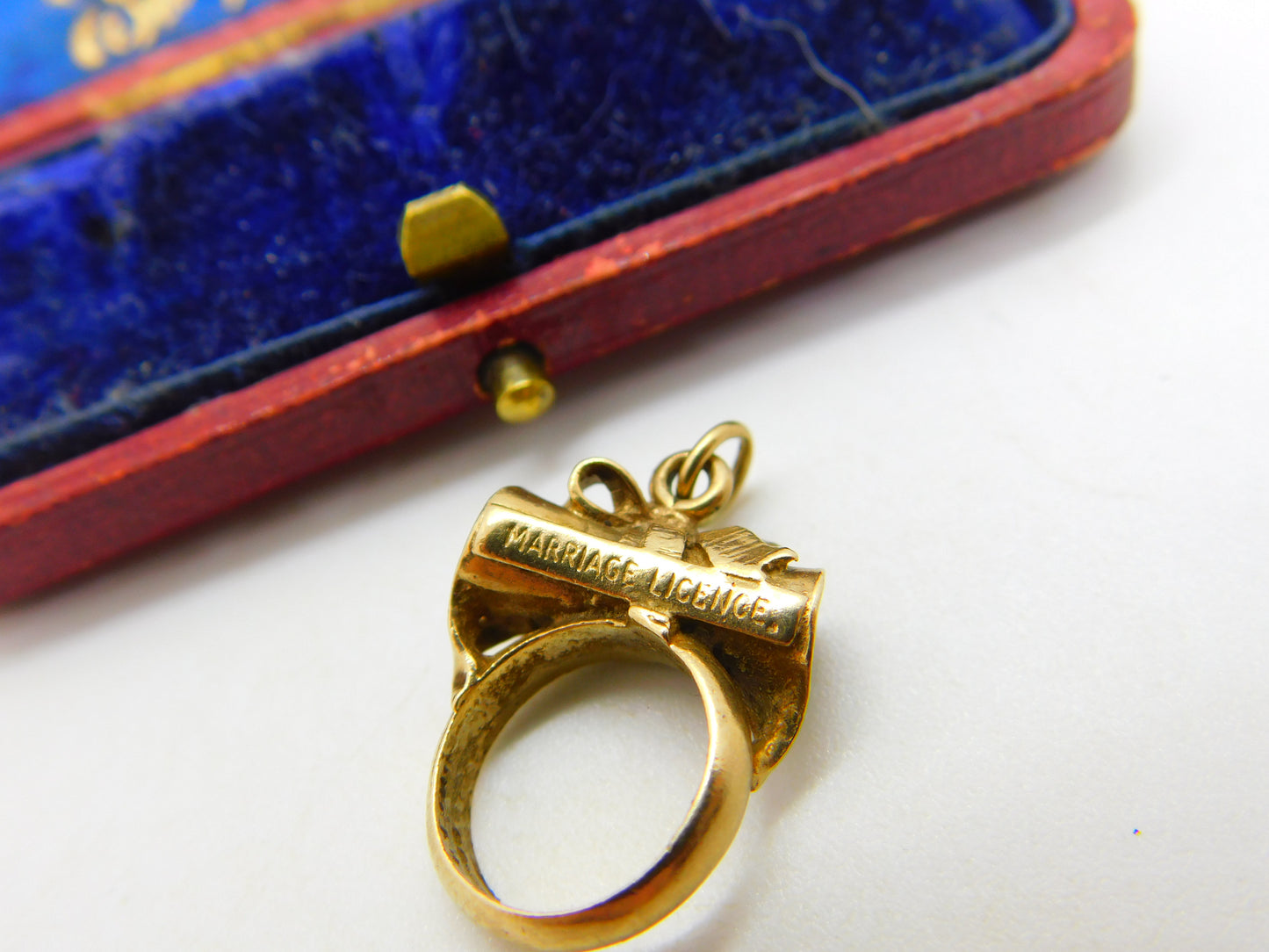 Marriage Licence 9ct Yellow Gold Charm or Pendant with Stanhope Vintage 1965