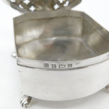 Edwardian Sterling Silver Regency Couple Pattern Potpourri Box 1904 Birmingham
