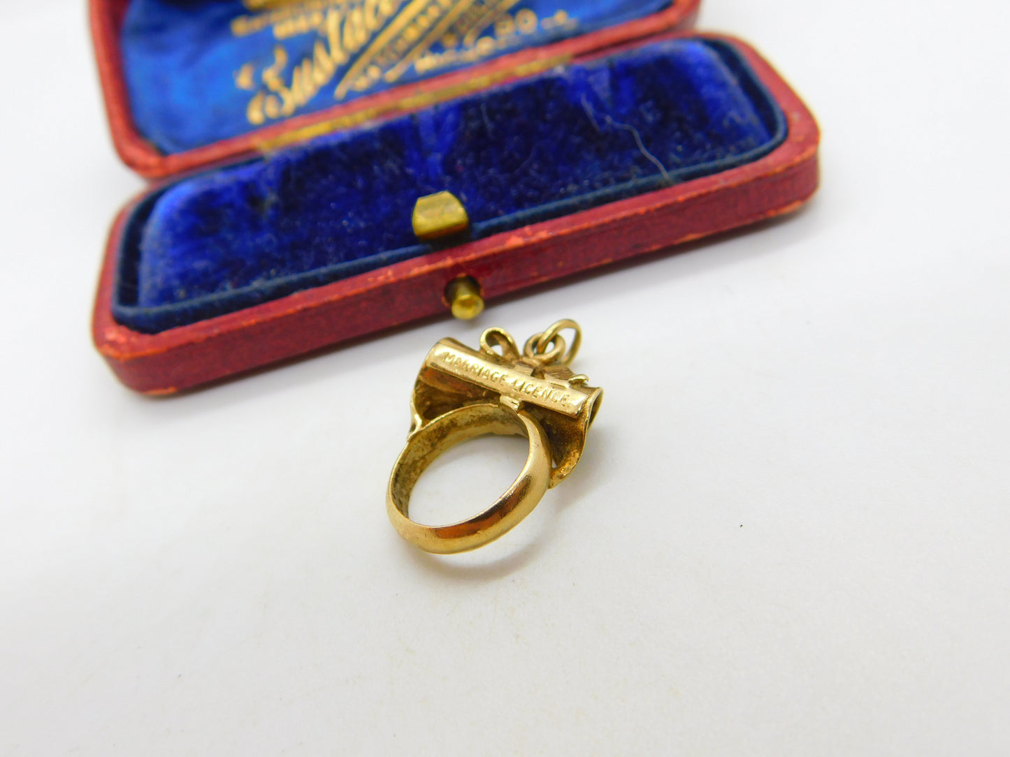 Marriage Licence 9ct Yellow Gold Charm or Pendant with Stanhope Vintage 1965