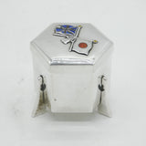 WW1 Japanese Miyamoto Sterling Silver Enamel UK & Japan Allied Flag Box Antique c1914