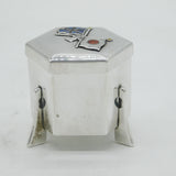 WW1 Japanese Miyamoto Sterling Silver Enamel UK & Japan Allied Flag Box Antique c1914