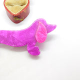 Dachshund Sausage Dog Lea Stein Paris Brooch Pin Vintage c1960