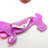 Dachshund Sausage Dog Lea Stein Paris Brooch Pin Vintage c1960