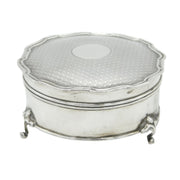 Sterling Silver Floral Shaped Jewellery Box Antique 1939 Birmingham Art Deco
