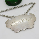 Victorian Sterling Silver Claret Wine Decanter Label Antique 1848 London
