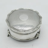 Sterling Silver Floral Shaped Jewellery Box Antique 1939 Birmingham Art Deco