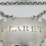 Victorian Sterling Silver Claret Wine Decanter Label Antique 1848 London