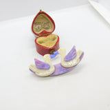 Lea Stein Paris Pair of Swans Kissing Brooch Pin Vintage c1960 French