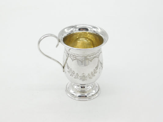 Edwardian Sterling Silver 'Audrey' Christening Mug 1902 Birmingham Antique