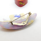 Lea Stein Paris Pair of Swans Kissing Brooch Pin Vintage c1960 French