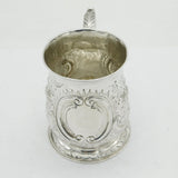 George III Sterling Silver Floral Christening Mug Tankard Antique c1760 London