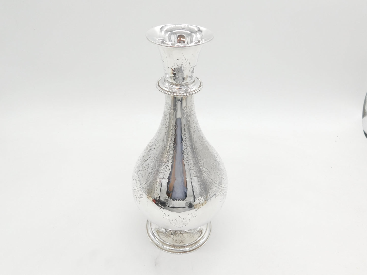 Victorian Large Sterling Silver Floral Decorated Wine Ewer Antique 1861 London