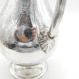 Victorian Large Sterling Silver Floral Decorated Wine Ewer Antique 1861 London