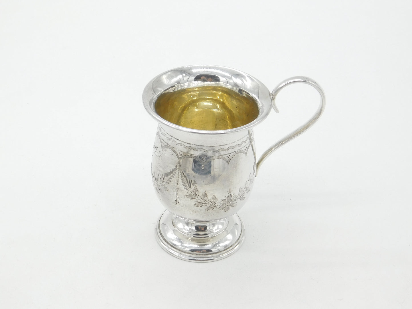 Edwardian Sterling Silver 'Audrey' Christening Mug 1902 Birmingham Antique