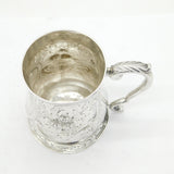 George III Sterling Silver Floral Christening Mug Tankard Antique c1760 London