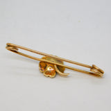 Murrle Bennett & Co 9ct Gold, Seed Pearl, Turquoise Floral Brooch Antique c1910