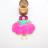 Lea Stein Paris Marked Colourful Cowgirl Brooch Pin Vintage c1960